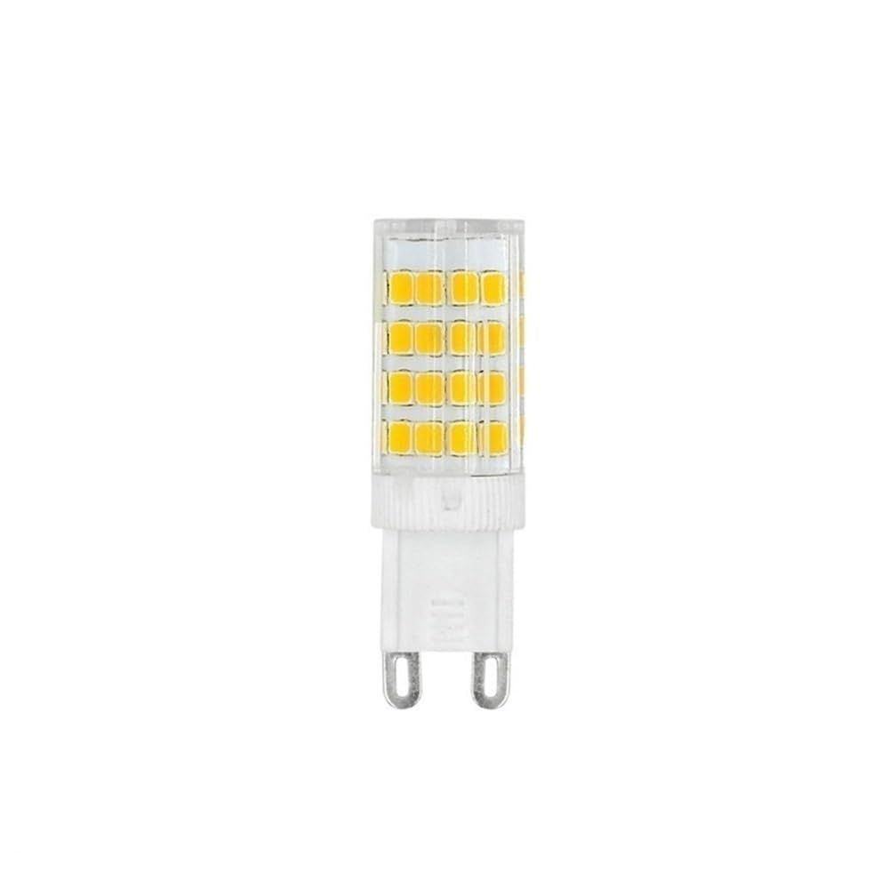 Iluminación KJXP, Paquete de 50, bombilla LED G9/G4/E14 AC220V 51/75LED-2835SMD 5W/7W lámpara LED de maíz de cerámica(White 6000K,G9-51LED)