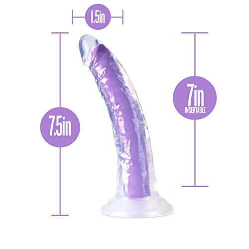 Blush-Sex-Toys-Neo-Elite-Glow-in-The-Dark-Silicone-Anal-Dildo-75-Inch-Dual-Density-Lifelike-Penis-with-Suction-Cup-for-Beginners-G-Spot-Vaginal-Play-Adult-Toy-for-Women-Couples-Neon-Purple