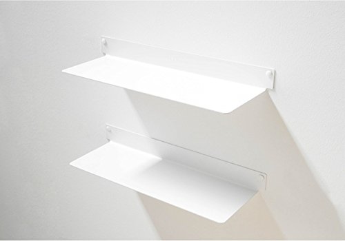 TEEbooks TEELINE45x2-BLANC Estantería de Pared, Acero, Blanco, 45 x 15 x 5 cm, 2 Unidades