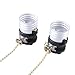 2 Pcs Industrial Bulb Socket Easy to Use Lampe Base Metal Lamp Holders with Pull Chain Light Socket Simple Installation Light Sockets