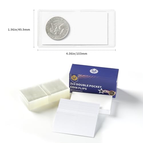 Boen 100 piezas fundas para monedas con doble bolsillo miniatura 2