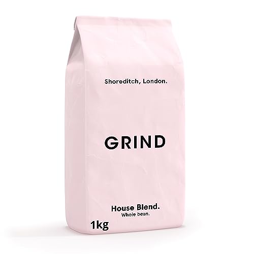 Grind Coffee Whole Beans House Blend - 100% Arabica Medium Roast Espresso Coffee Beans - Freshly Roasted in the UK - Suitable for all Coffee machines - 1kg