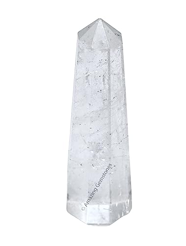 Image of Amazing Gemstone Clear Quartz Crystal Towers - Natural Healing Crystal Point Obelisk for Reiki Healing and Crystal Grid (3 inch to 4 inch INCH)