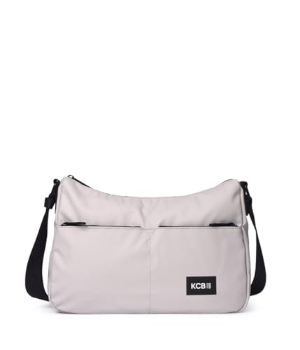 KCB Bandolera Grande Dual | Gran Capacidad y Organización | Bolsillos Multiusos con Cremallera | Material Resistente | Asas Ajustables | 100% Vegano | Color Beige