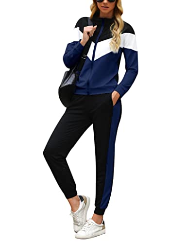 Marvmys Women's Plus Size Sweatsuit Sets Long Sleeves Jogging Suit Full Zip Tracksuit Sets With Pocket #TOP9