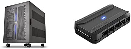 Thermaltake Core W200 Dual System Capable Extreme Water Cooling, Black & Commander FP SATA Powered 10 Port 4-Pin PWM Fan Hub AC-023-AN1NAN-A1