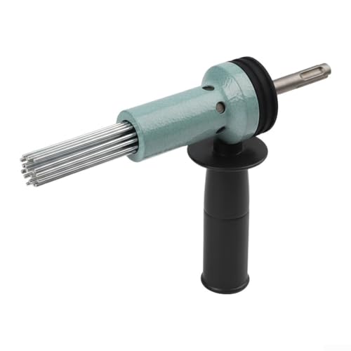 Image of Shank Needle Scaler Adapter for Electric Hammer, Heavy Duty Rust Remover and Concrete Cleaning Tool, Hardened Steel Welding Slag Stripper Attachment(Green)