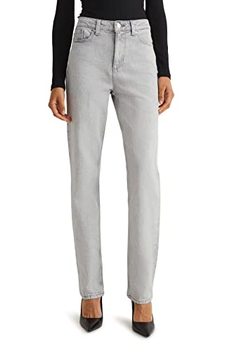 C&A Pantalon pour femme décontracté droit stretch|coton|denim, Jean gris clair, 38W x 32L