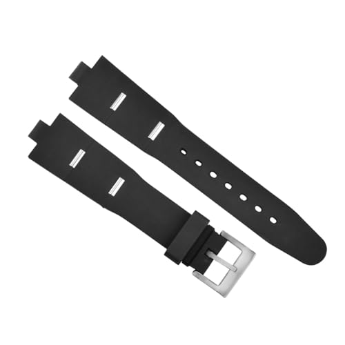 Ewatchparts 21/8MM BLACK SILICONE RUBBER WATCH BAND BRACELET FITS COMPATIBLE WITH BVLGARI DIAGONO