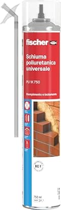 Foto di Fischer Schiuma Poliuretanica PU 1K 750 M, Universale, Multiuso, Manuale, Uso Senza Pistola, 9285