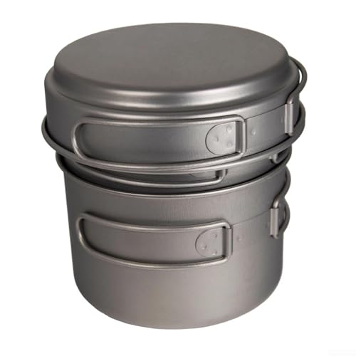 Batterie de cuisine de camping en titane pur ultra léger, 3 pièces pour la randonnée, le camping, la randonnée