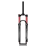 Horquilla Con Suspensión Air 26/27.5/29'' Tubo Recto De 28.6mm Doble Cámara De Aire QR 9mm Horquilla Mountain Bike Viaje 100mm Bloqueo Manual Horquilla Delantera Ajuste De Rebote(BLACK-RED,27.5IN)