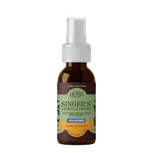 Herbs Etc. Singer's Saving Grace Lemon & Honey Classic Spray - Plant-Based Soothing Throat Spray for Voice Care - Comfort Irritated Tissues - Vocal Cord Support - 1 fl oz (75 Servings, 2-Pack)