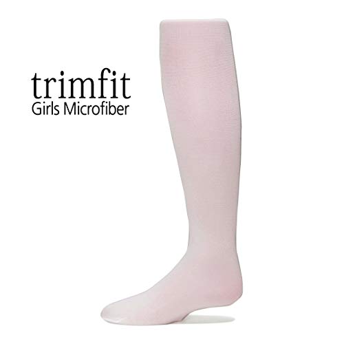 Trimfit Girls Microfiber Tights, Stretchy Footed Kids Dance Leggings, 3 Pack, Pink, 8-102