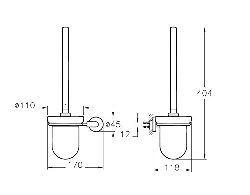 VitrA Minimax A44790 Tuvalet Fırçalığı, Krom