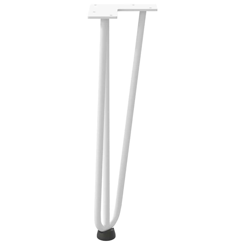 Nogi do włosów do stolika kawowego, 4 szt., białe, 42 cm, masywna stal z regulowanymi poziomami, malowane proszkowo, wytrzymałe nogi stołu z nawierconymi otworami i śrubami