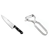 Arcos Cuchillo Universal Cocinero 200mm, Acero Inoxidable, Plateado, 200 mm + Gadgets Profesionales, Pelador de Frutas Pelador de Verdura, Acero Inoxidable Cromado, Color Plata