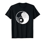 music lover dj giradischi vinile record collector yin yang maglietta