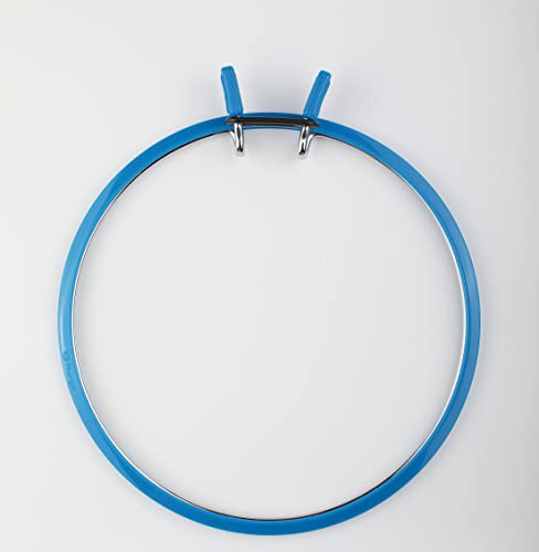 Image of Nurge Premium Quality, Metal Spring Tension Embroidery Hoops, Cross Stich Hoop, Darning Hoops, Embroidery Tension Shed (Blue, Large)