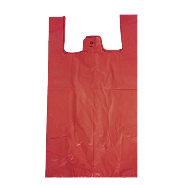 Tezraftaar® Heavy Duty Plastic Vest Carrier Bags – Eco-Friendly Recyclable  Biodegradable Bags for Grocery, Apparel, Garbage 18MU Red 12