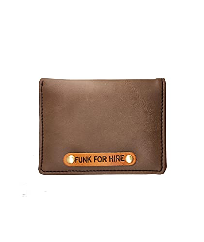 Image of Funk For Hire PU Leather Unisex Card Holder Wallet Pocket Organiser - Brown