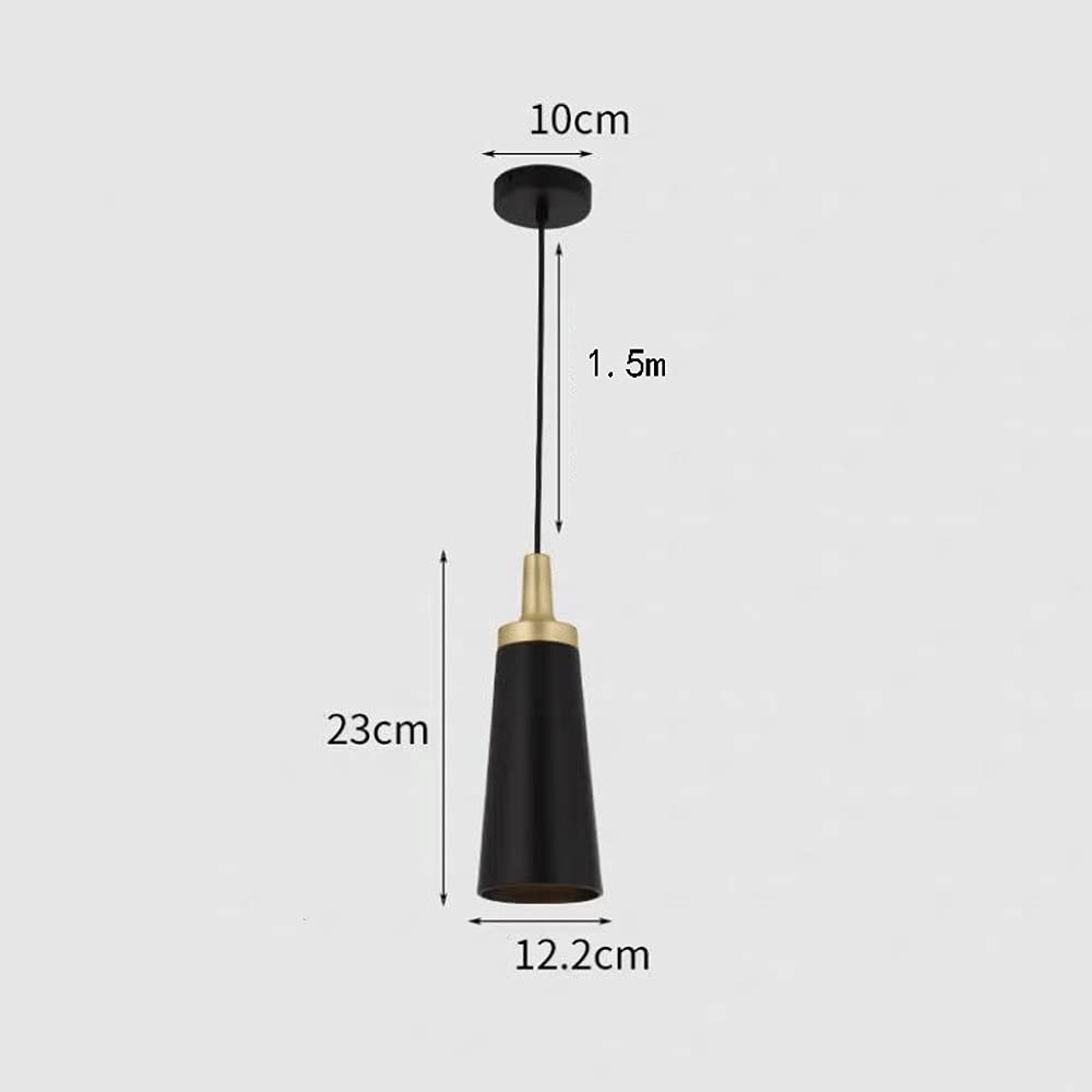 Lampy wiszące, Czarna lampa wisząca Kreatywna pojedyncza głowica Metalowy klosz Lampa wisząca Regulowana wysokość Lampy wiszące do pokoju dziecięcego, korytarza, sypialni, sali wystawowej, balkonu