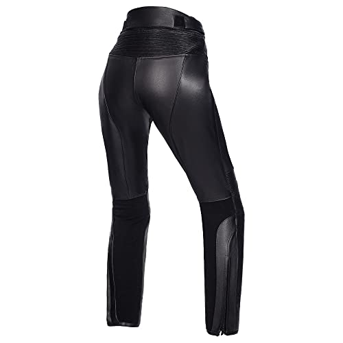 Eclipse Black Women Motorcycle Leather Pants (as1, Alpha, s, Regular, Regular)