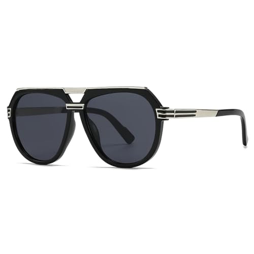 Lunettes de soleil homme large design urbain gris tendance actuelle
