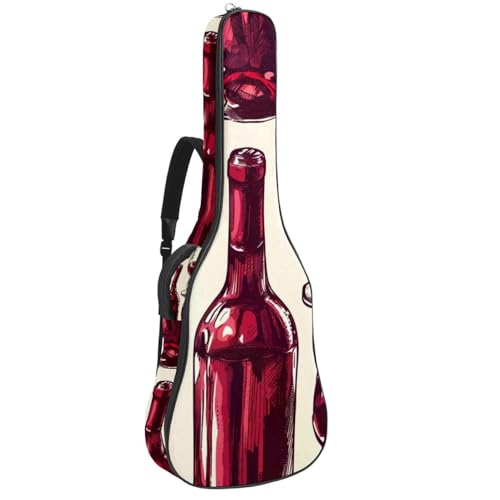 Sac de transport pour guitare acoustique motif vin rouge vintage une idée cadeau originale