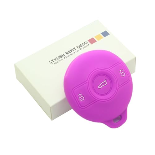 Funda de silicona morada para llave de coche Smart 1 y Brabus 3 4