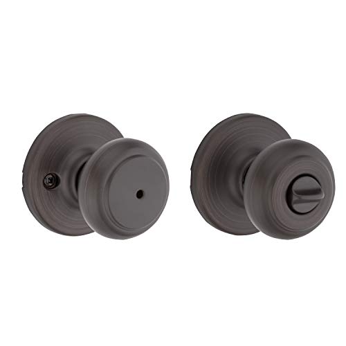 Image of Kwikset Cove Interior Privacy Door Knob with Lock, Door Handle For Bathroom and Bedroom, Venetian Bronze Keyless Turn Lock Doorknob