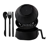 Generico Cuenco de fideos ramen con tapa, fideos instantáneos 6x tazón, tazón de pasta ramen rápido pp con tapa, palillos, cucharas, tenedor para fideos de sopa o comida asiática