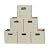 Household Essentials 82-1 Foldable Fabric Storage Bins | Set of 6 Cubby Cubes with Handles | Natural, 6 lbs
