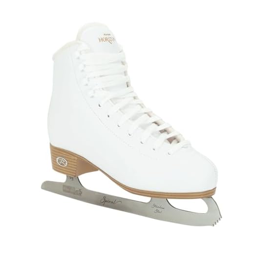 Riedell Skates - Horizon Junior Ice Skates - Recreational Figure Ice Skates with Stainless Steel Blade | White | Size 2 JR