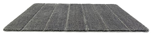 Wenko Bath Mat Steps Mouse Grey Bath Mat, Anti Slip, Extraordinary – Soft and Thick Polyester, Grey, 120 x 70 x 100 cm