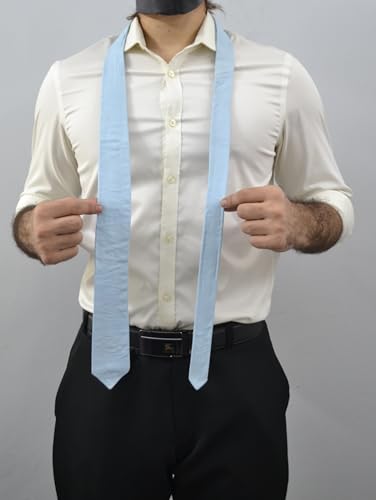 Image of Mens Lamb Leather Necktie - Skinny Solid Casual Business Wear Narrow Leather Slim Tie- Neckties for Party Wedding Gift