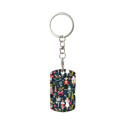 DEXNEL Porte-clés en aluminium pour femme Motif casse-noisette Ballet Danse de Noël, blanc, taille unique