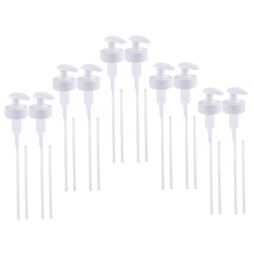 WOONEKY 10 Sets Oyster Sauce Bottle Press Mouth Kitchen Ketchup Nozzle Bottle Pump Soy Sauce Dispenser Oyster Sauce Dispensers Oyster Sauce Bottle Nozzle Body Wash Dispenser Pp White
