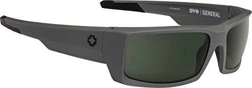 SPY Optic General, Rectangular Wrap Sunglasses, Color and Contrast Enhancing Lenses, Black - Grey Polarize Lenses - Thumbnail 5