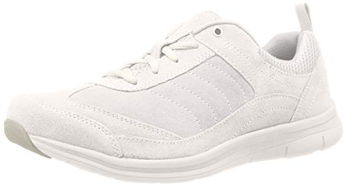 Easy Spirit Women's South Coast Walking Shoe,White/Light Blue Leather,US 8.5 WW