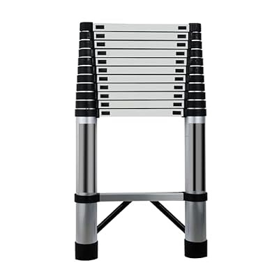 Telescoping Ladder, Stainless Steel Folding Telescopic Ladder with Locking Mechanism, Multi-Purpose Collapsible Ladder for Home Rv Outdoor Work, Heavy Duty 330 Lbs Load 15ft /8 Ft 1