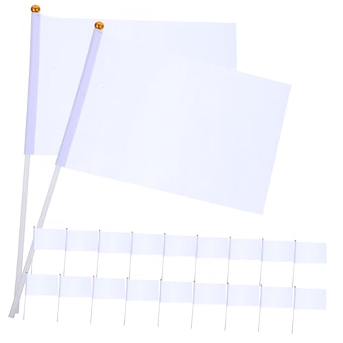 Parliky 20pcs Hand-cranked Waving Flag Banner Referee Flags Pennant Banner for Car Racing Fans