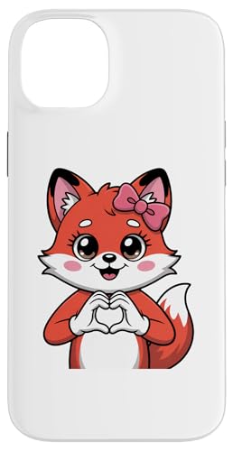 Cute Red Fox Coquette Bow Retro Red Fox Kids Girls �X�}�z�P�[�X iPhone 14 Plus �p