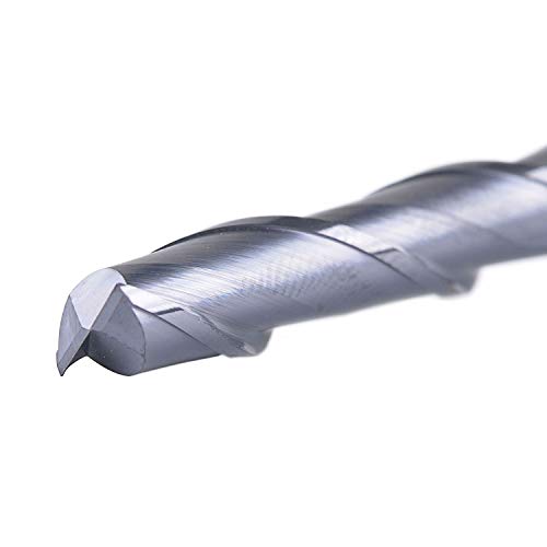 Image of SpeTool 2 Flutes 1 /4 inch Shank, Extra Long(3 inches) Carbide End Mill TiAlN Coated HRC55 Spiral UpCut CNC Bits