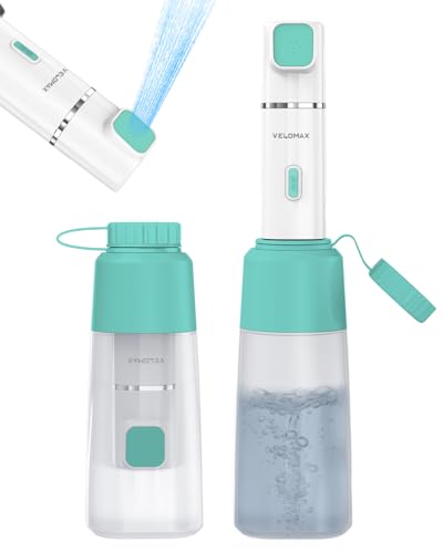 Image of VELOMAX Portable Bidet with 450ML Detachable Bottle, Rechargeable Jet Spray for Travel & Toilet 2 Pressure Modes IPX7 Waterproof Electric Sprayer with 830mAh Battery for Men, Women, Postpartum(Green)