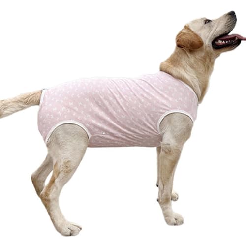Image of Recovery Suit Post Surgery for Large Medium Dog, Spay Recovery Suit for Male and Female Dogs, Post Surgery Dog Onesie, Substitute E-Collar & Cone (Pink-4XL)