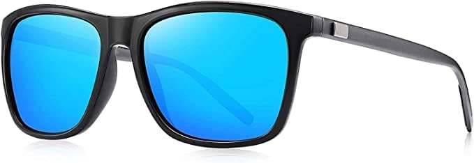 GenericPolarised Sunglasses Mens-UV400-Protection Rectangular Sunglasses Retro BlUE Sun Glasses Unisex Classic Ultralight Shades For Cycling Driving Fishing