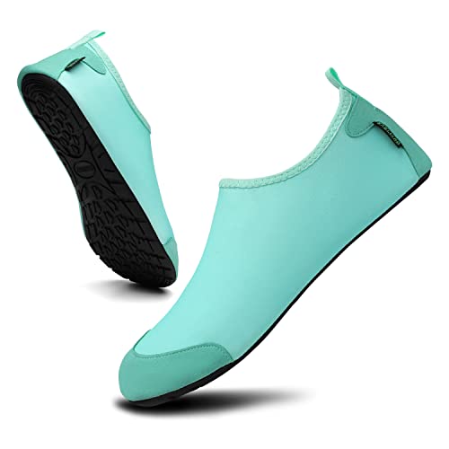 SAGUARO Zapatos de Agua Mujer Unisex Escarpines Cómodo Antideslizante Hombre Zapatillas para Playa Natación Deportes Verde 40/41 EU