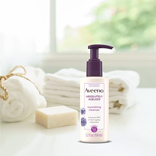 Aveeno Absolutely Ageless Nourishing Daily Facial Cleanser, Antioxidant-Rich Blackberry Extract, Non-Comedogenic Makeup-Removing Face Wash From Dermatologist-Recommended Brand, 5.2 Fl. Oz #TOP4