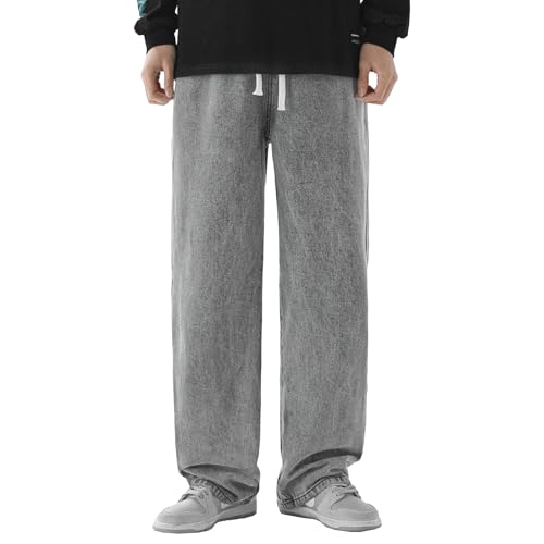 Baggy Jeans Men Hip Hop Joggers Loose Fit Streetwear Biker Cargo Denim Pants 2025 Summer Spring Trend Trousers